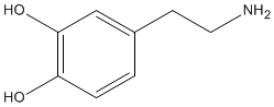 Dopamine, C8H11NO2. Click for 3D VRML structure.